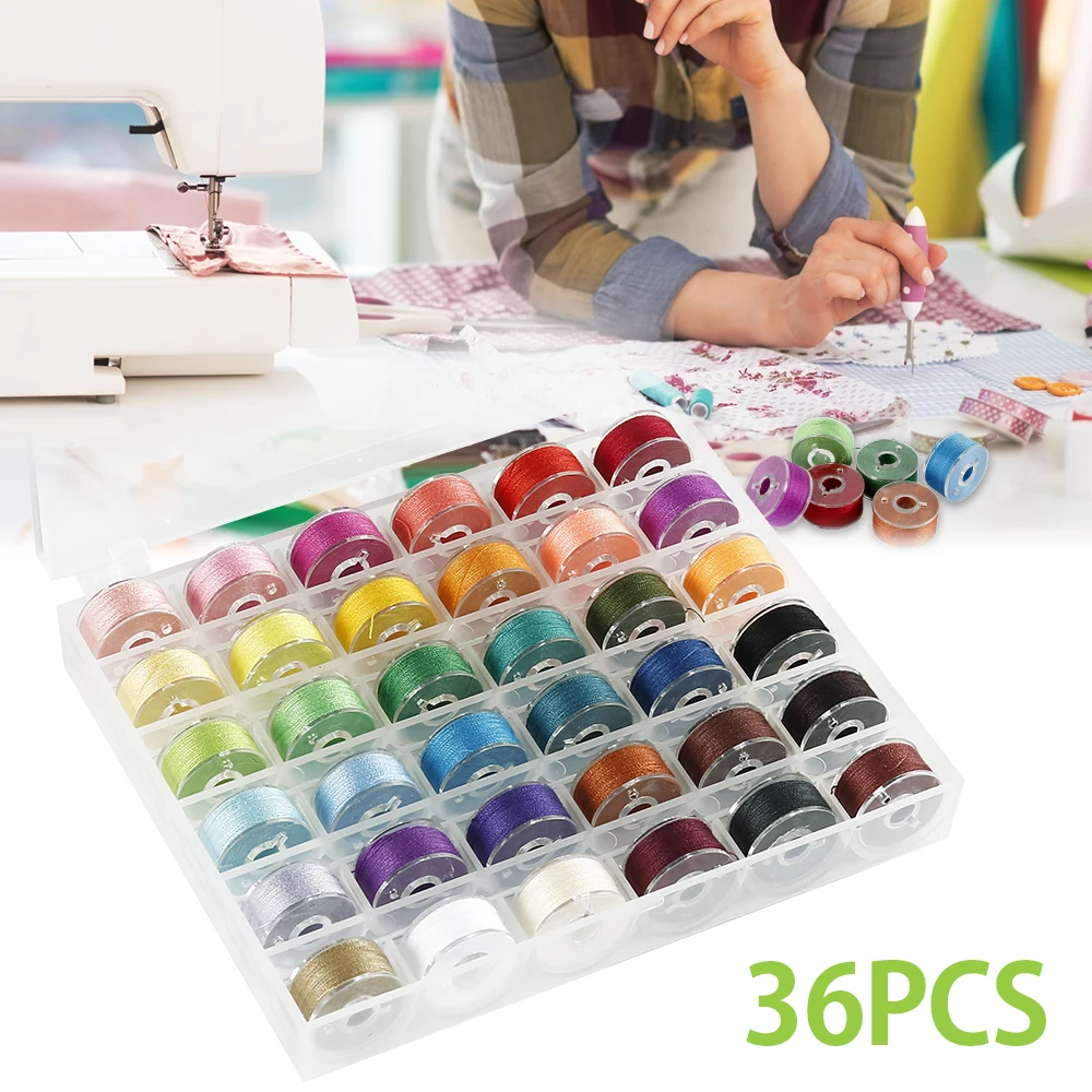 36 шт. прозрачный чехол бобина с ниткой в рулонах|Швейные инструменты и
