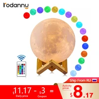 rodanny 3d print moon lamp night light moonlight touch remote control usb rechargeable table desk lamp for home