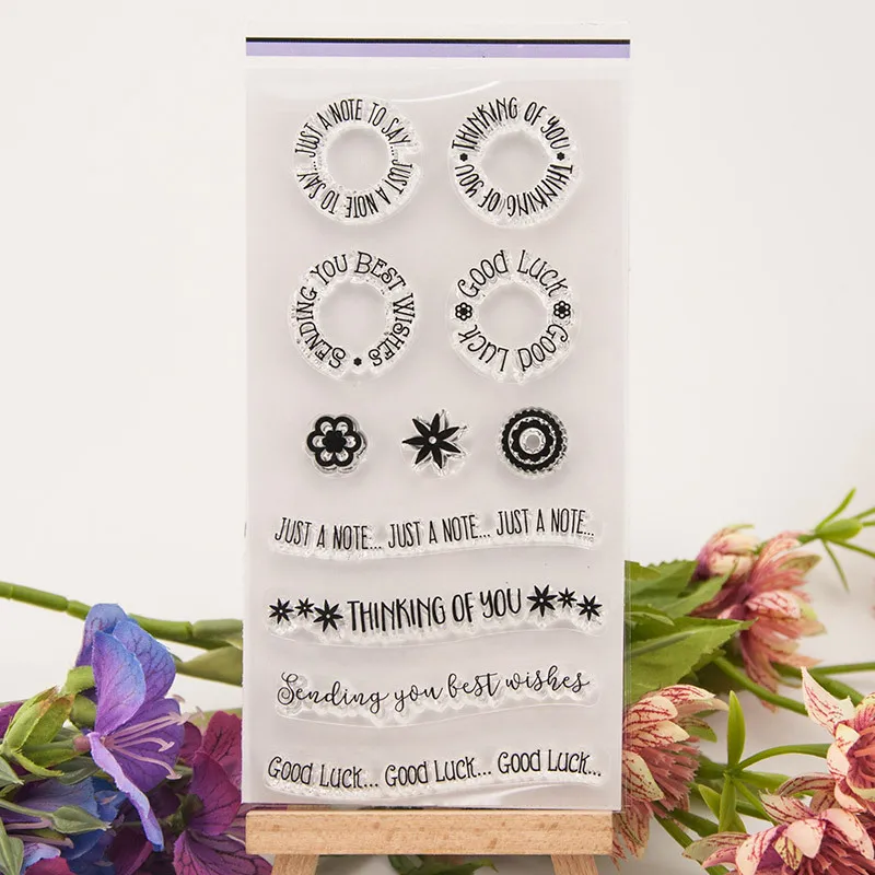 

Classical Flowers Clear Stamps for Card Making Decoration DIY Scrapbooking T1292 Thinking of You Words