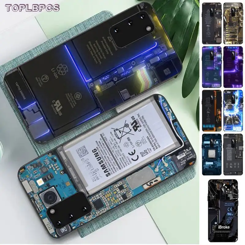 

TOPLBPCS Inside electronics Very cool for Apple cutaway Phone Case Capa for Samsung S6 S10 5G S7 EDGE S8 S9 S10 S20 PLUS S10Lite