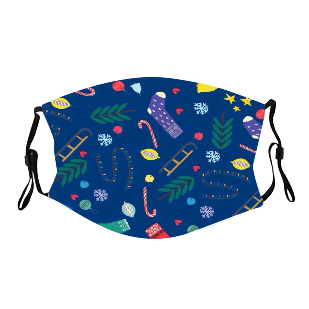 1 шт. Рождественская детская маска многоразовая моющаяся хлопковая Вечерние