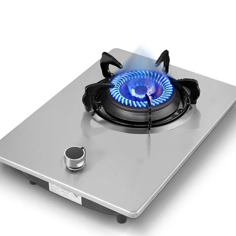 GO1-estufa de Gas de superficie de acero inoxidable para el hogar, estufa de Gas Natural licuado de un solo cabezal integrada, ahorro de energía