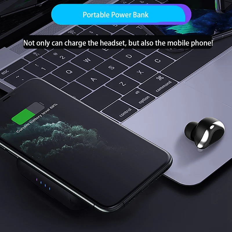 

T13 Bluetooth Headset Aluminum Alloy 8D Stereo Surround Mini Tws In-Ear Bluetooth Headset with Wireless Charging Function