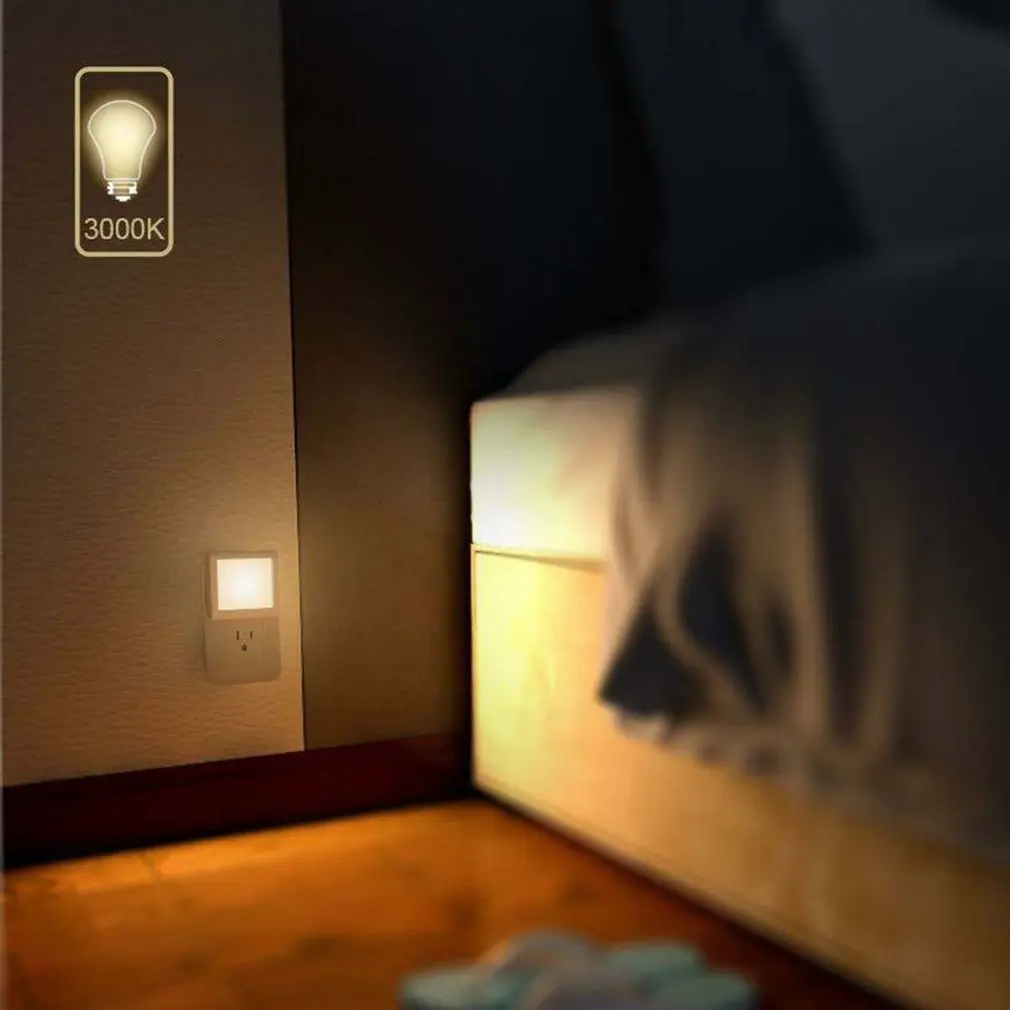 

2pcs Light Control LED Night Light Stepless Brightness Adjustment Light Sensor Bathroom Bedroom Corridor Night Light