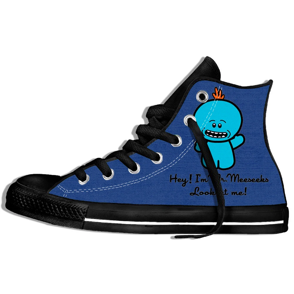 Meeseeks3 Забавный счастливый Рик Морти и Meeseeks печатные мужские/wo мужские мультфильм индивидуальные SneakersHigh качество хипстер повседневная обувь - Цвет: Meeseeks3