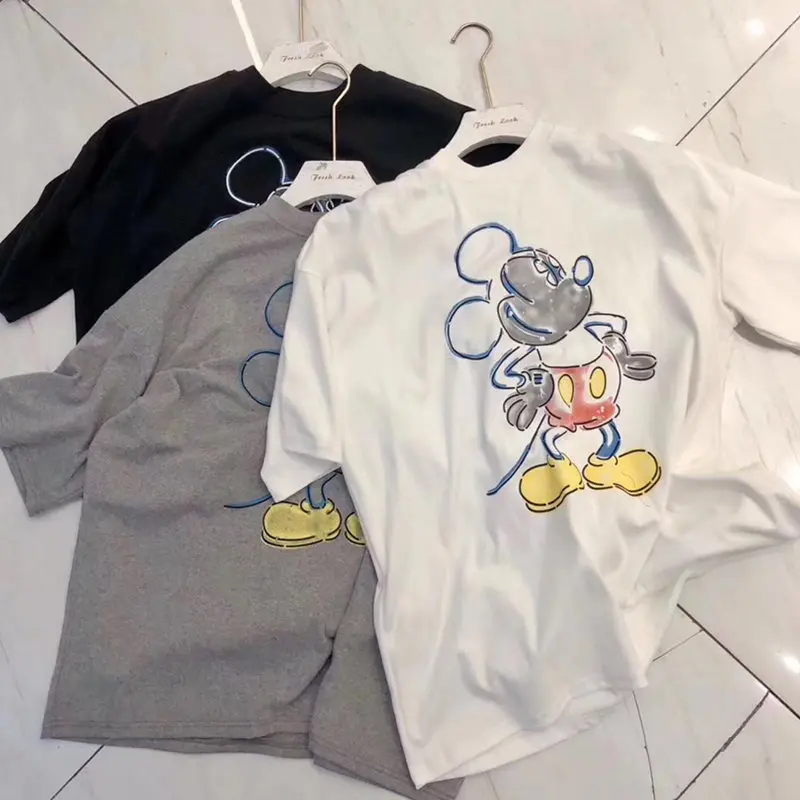 Harajuku/футболка с принтом мышки из мультфильма Король Лев модная футболка круглым