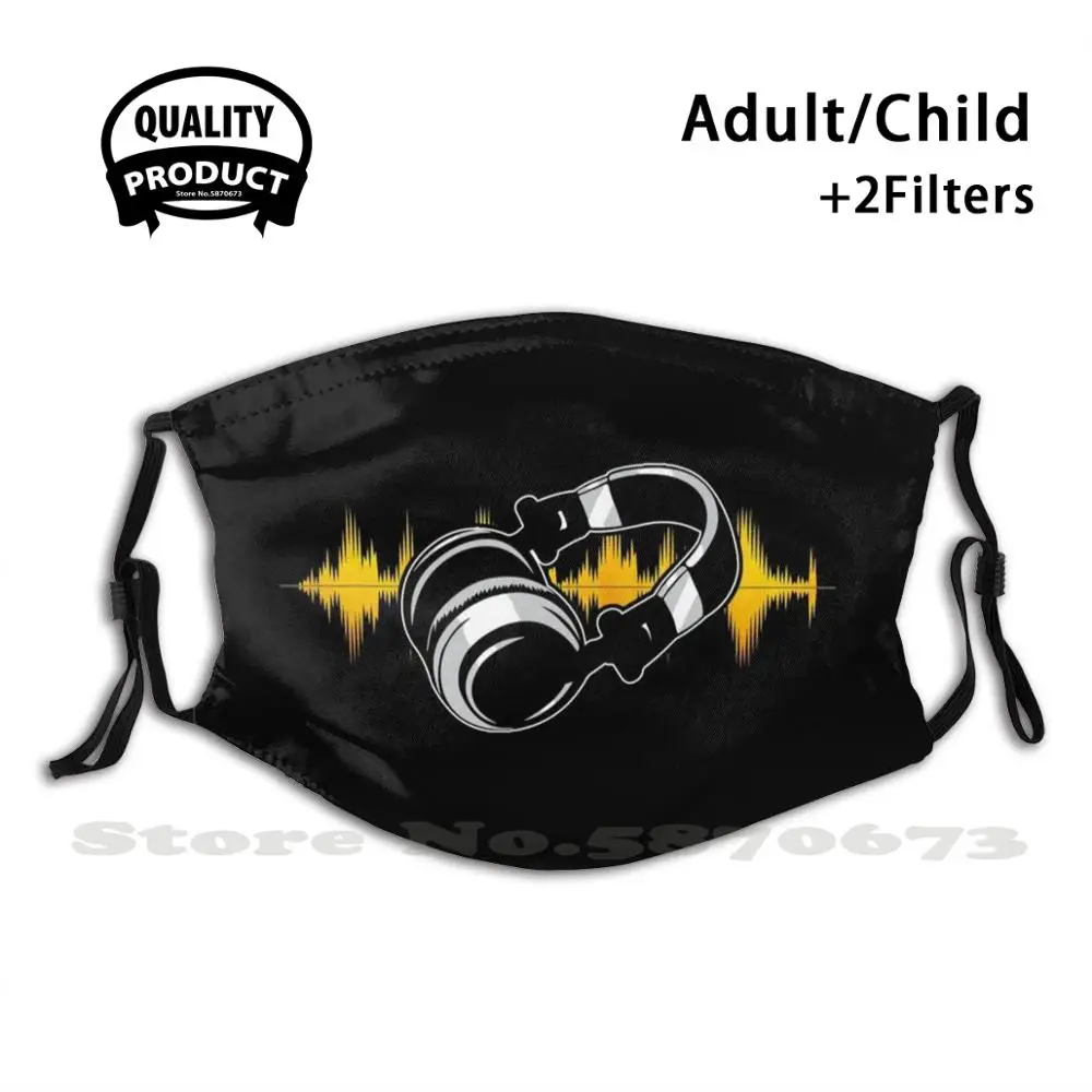 Наушники с басами многоразовая маска фильтром крутые смешные маски музыкальные