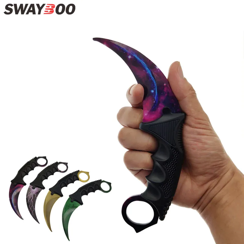 Swayboo игровой нож CSGO из нержавеющей стали с тусклым лезвием Counter Strike Karambit