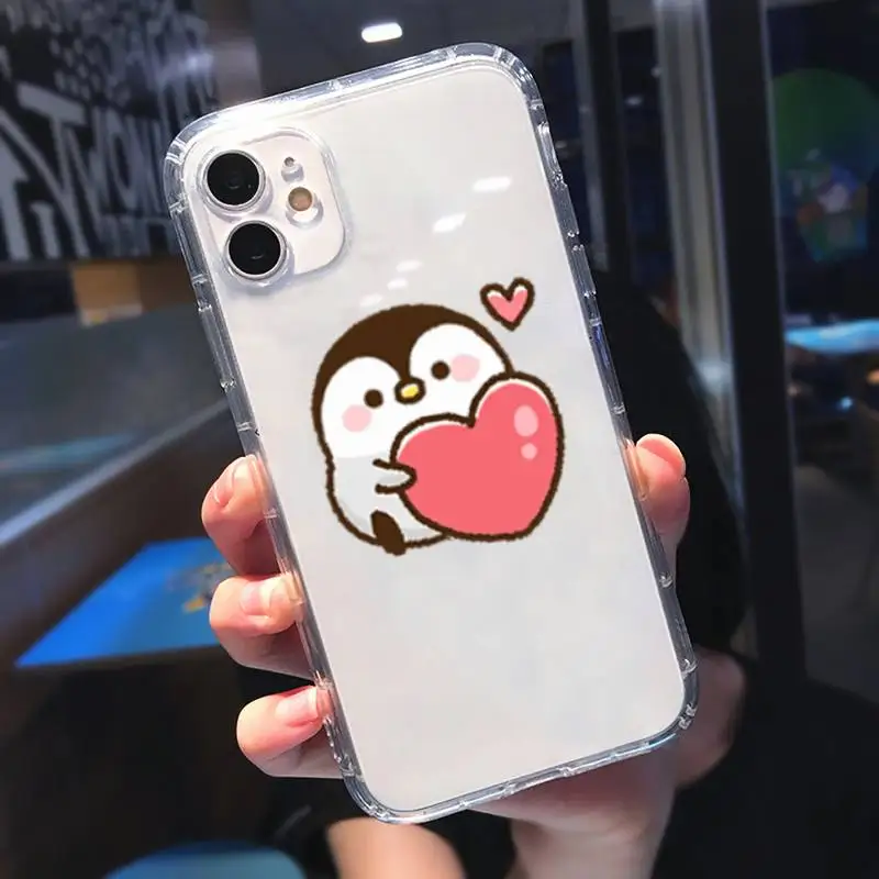 

Bear Penguin Kawaii Cute Phone Cases Transparent soft For iphone 5 5s 5c se 6 6s 7 8 11 12 plus mini x xs xr pro max
