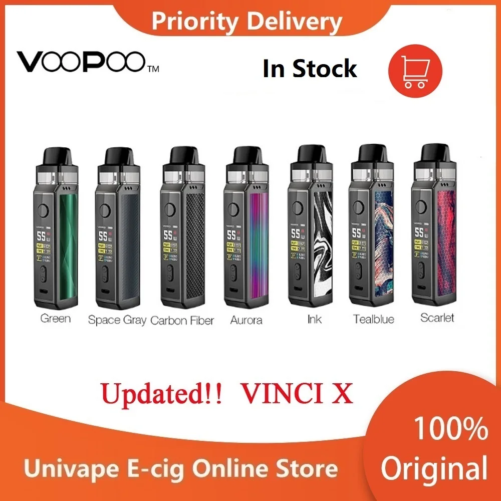 Новый оригинальный комплект VOOPOO VINCI X 70W Pod с двойной катушкой 0 96 дюймовый экран