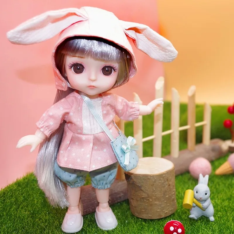 

1/12 Doll Toys for Children 16cm BJD Cute Boy Girl Doll with Clothes DIY Dress Up Dolls for Girls Fashion Gift