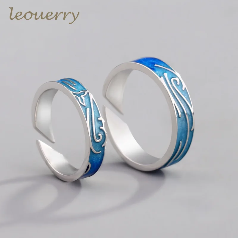 Leouerry 925 пробы серебро оригинальный дизайн глубокое море с рыбой Открытие Кольца