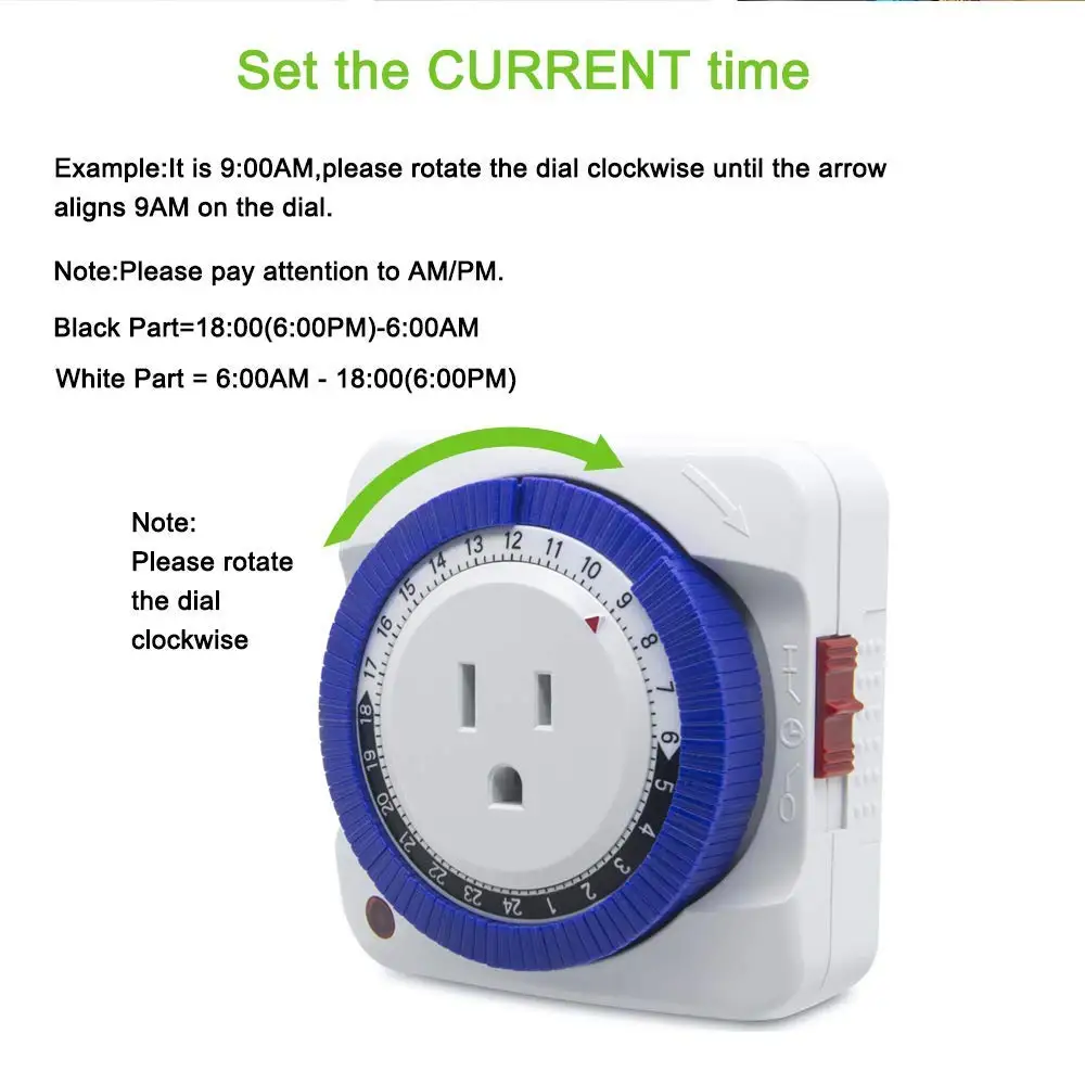 Электрический механический выход таймер ЕС США Plug 48 вкл/выкл программы