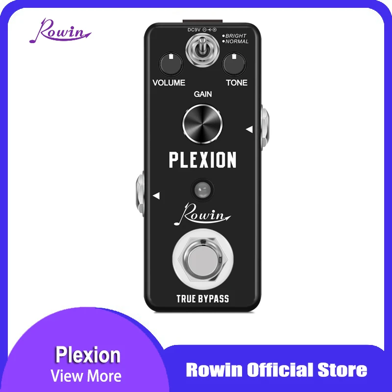 Rowin Plexion педаль искажений для гитары и басов с ярким нормальным режимом|Детали