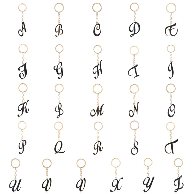 A Z начальных букв Подвесные брелки для ключей с симпатичными машинками Алфавит