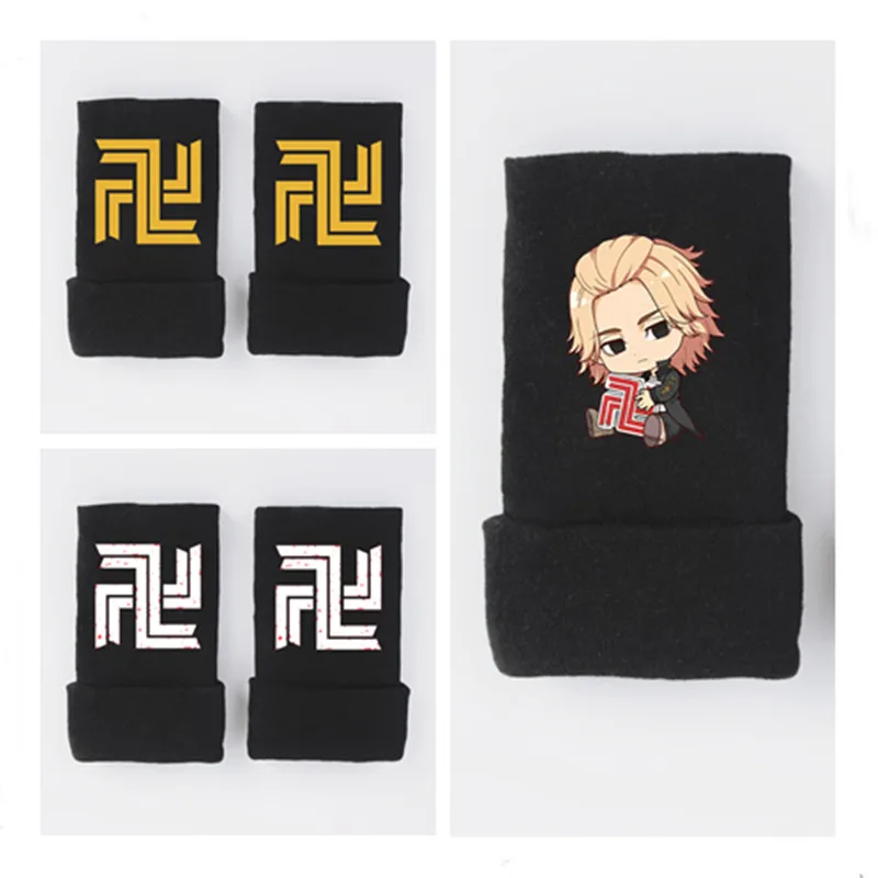 

Anime Tokyo Avengers Takemichi Manjiro Ken Baji Kazutora Chifuyu Half Finger Glove Cosplay warm gloves typing writing games prop