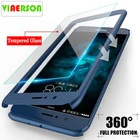 Чехлы с полным покрытием 360 градусов для телефонов Huawei P Smart P20 P10 P9 Lite Nova 2 2i Plus Honor 6x7x8 9 9i V9 10, Жесткий ПК со стеклом