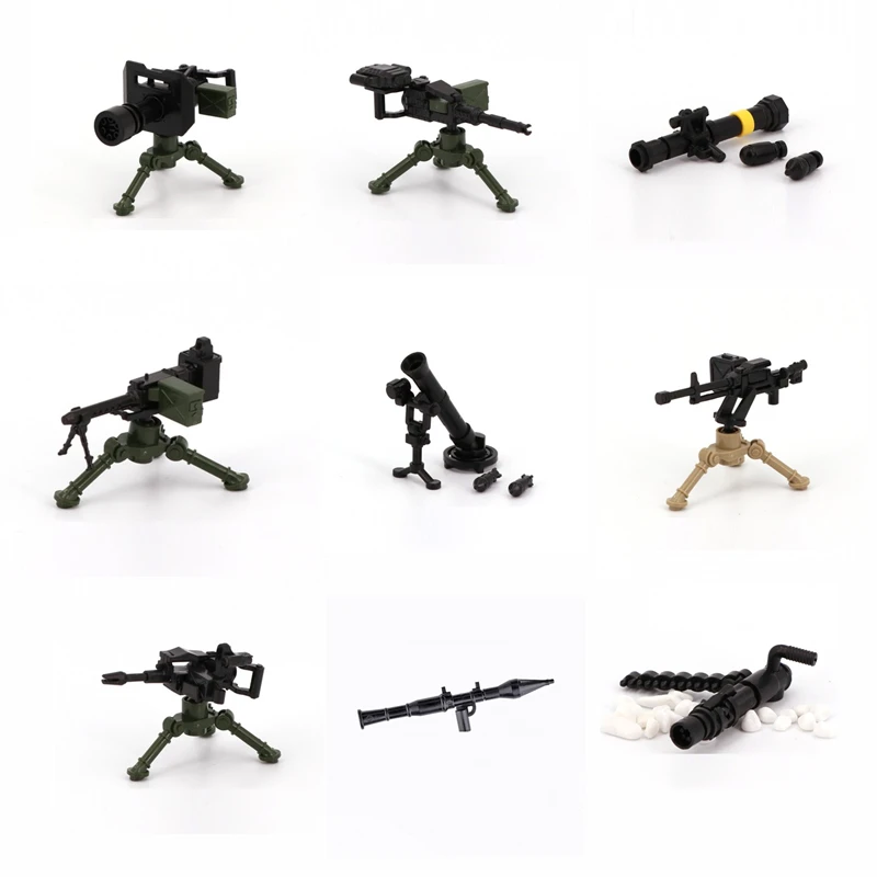 

Gatling Military Weapon Machine Guns MOC Model Building Blocks Mini Christmas Toys for Children SWAT Army Weapon Figures Locking