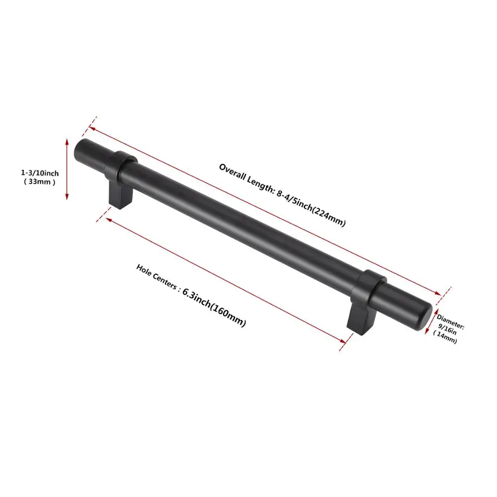 Hole Centers 160mm Черные ручки для кухонного шкафа, современные ручки для ящиков, 1 упаковка, ручки для ящика, ручки для шкафа - Цвет: Hole Centers 160mm