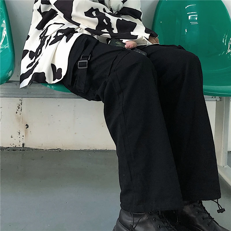 

Black Loose Cargo Pants Women Streetwear Straight Korean Ins Harajuku Causal Long Capris Trousers Hipster Fashion Sweatpants New