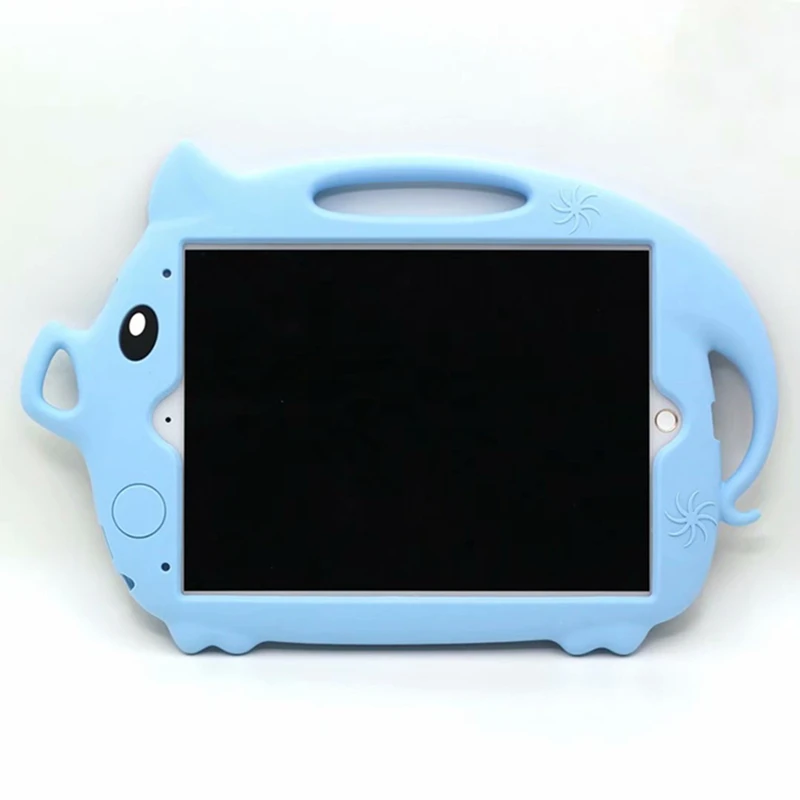 Light blue Чехол для iPad 10,2, детский противоударный чехол для планшета, медицинский силиконовый чехол с рисунком поросенка для Apple iPad 7 7, 10,2 дюймов, чехол - Цвет: Light blue