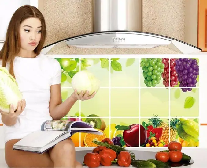 Кухонные настенные наклейки фрукты кухня маслостойкие съемные художественный