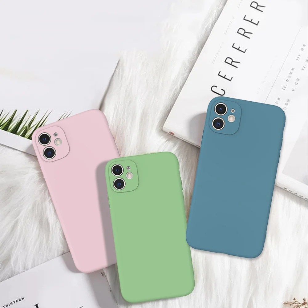 Protect Camera Silicone Case for iPhone 11 Pro Xs Max XR X 6 6S 7 8 Plus Colorful Soft TPU Protective Back Cover | Мобильные