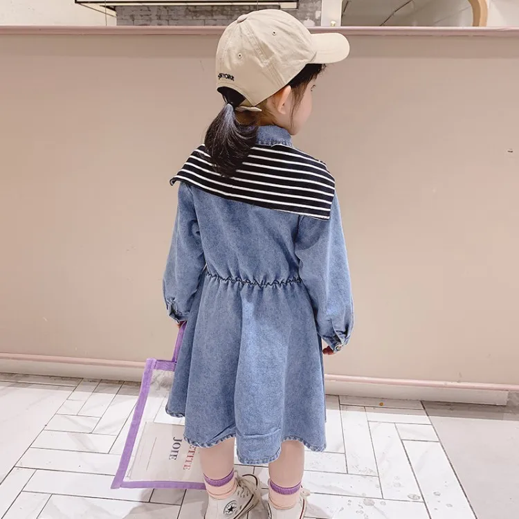 Детские джинсы принцессы для маленьких девочек повседневное мини-платье с