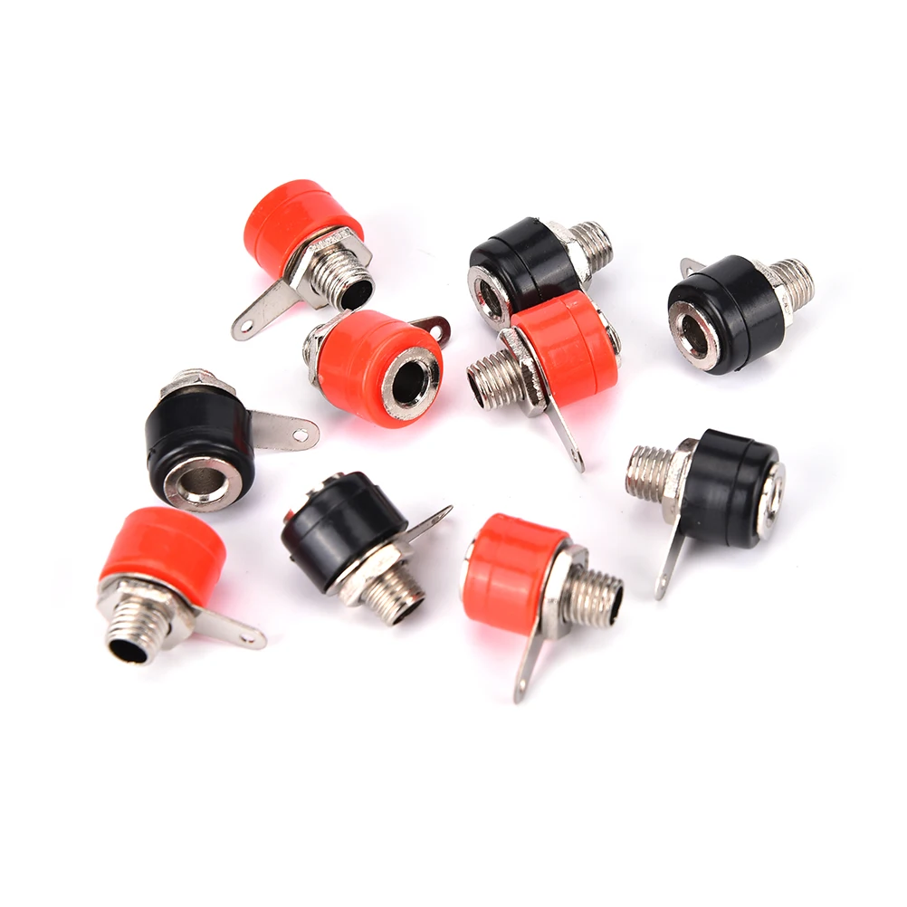 

10Pcs 4mm Banana Panel Socket Test Probe Binding Post Nut Plug Jack Connector