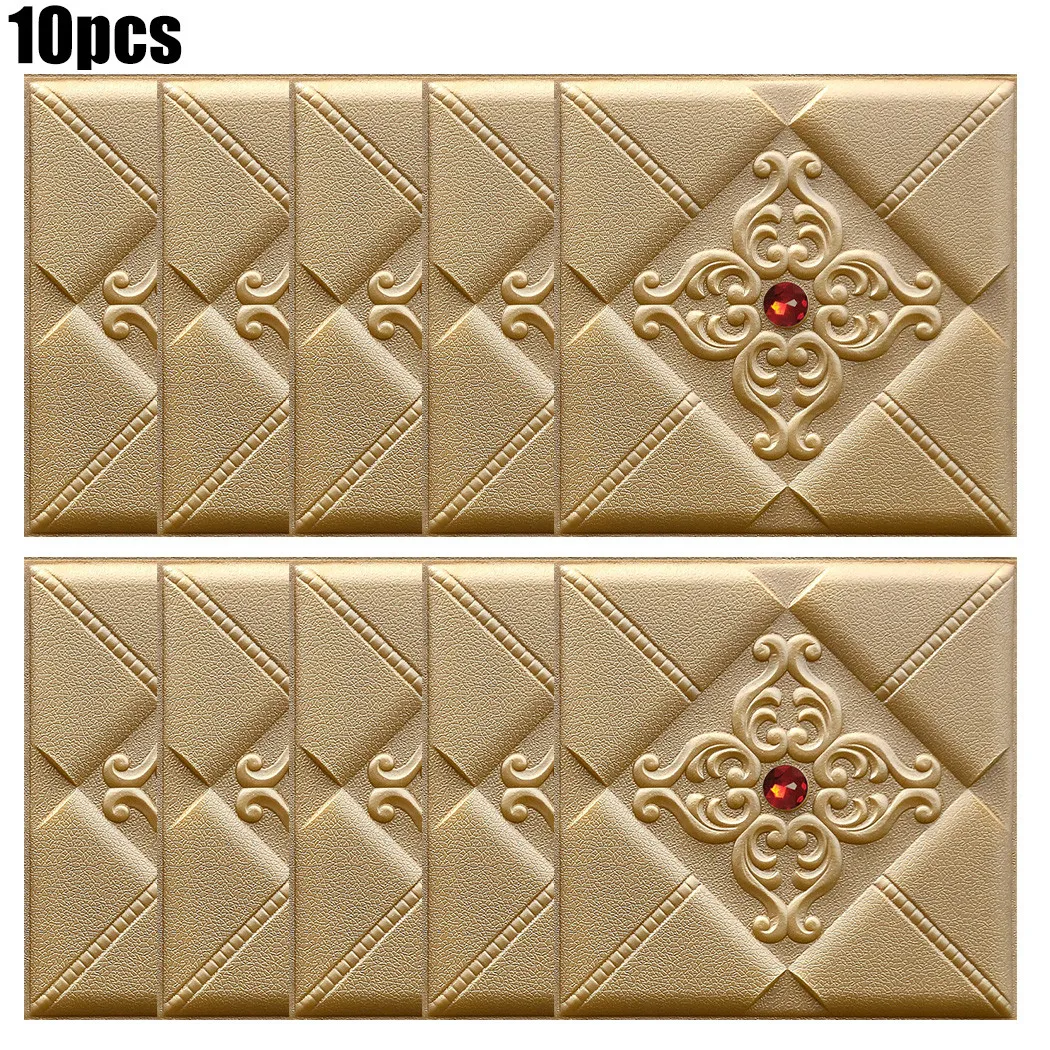 10 3D стены из керамической плитки 30 * 30cm PVC самоклеющиеся пенопластовые