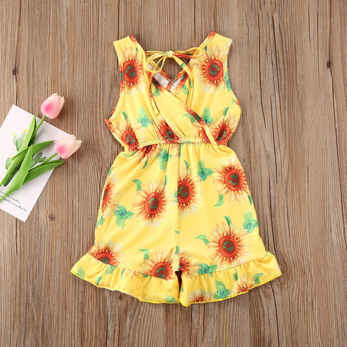 Летняя одежда для малышей 2020 комбинезон без рукавов с цветочным принтом
