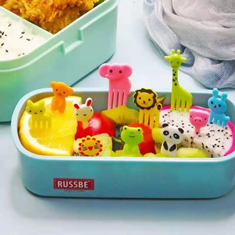 

Animal Farm Fruit Fork Mini Cartoon Children Snack Cake Dessert Food Pick Toothpick Bento Box Accessories Party Decoration Forks