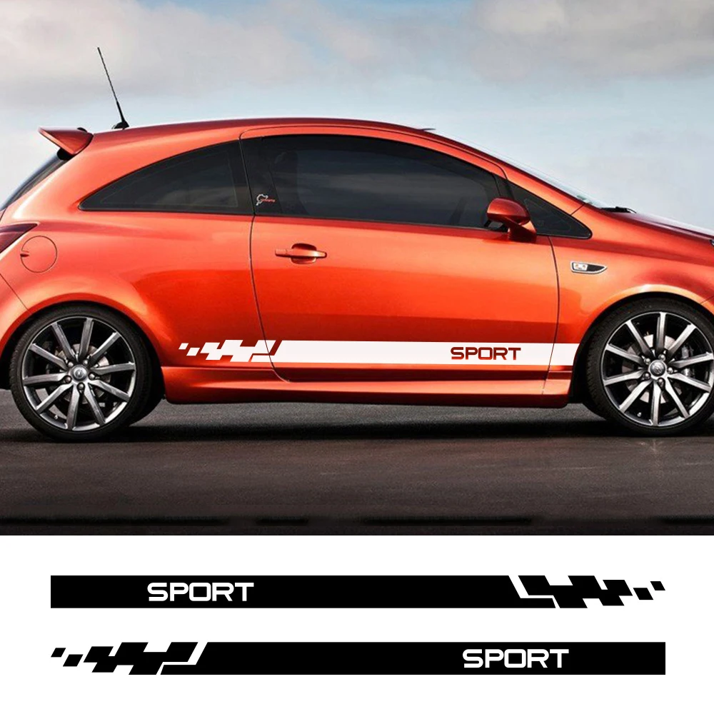 

2pcs Car Stickers For Opel astra j h g Corsa d Auto Vinyl Film Wrap Both Side Stripes Decoration Automobiles Sports Tuning Decor