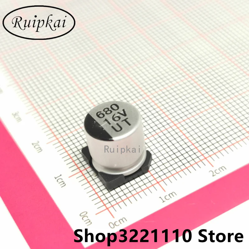 20 шт. алюминиевый электролитический конденсатор чип 680 мкФ 16 в 10*10 2 мм|ut| |