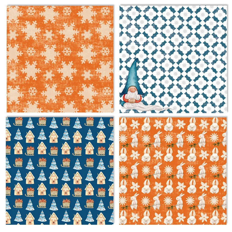 

ZFPARTY 12 Sheets Winter Scrapbooking Pads Paper Origami Art Background Paper Card Making DIY Scrapbook Paper Craft