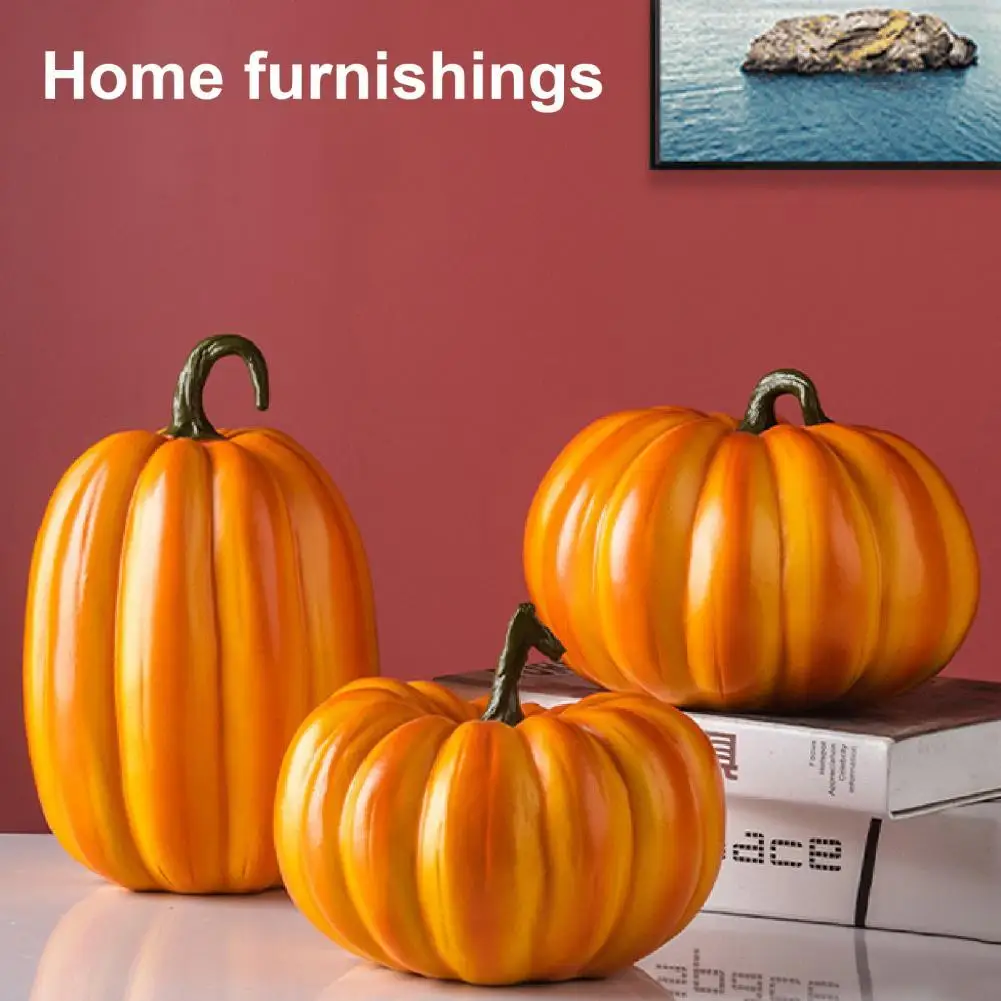 

Artificial Pumpkin Realistic Art Statue Waterproof Resin High Simulation All-match Vivid Fake Pumpkin Decoration for Gifts
