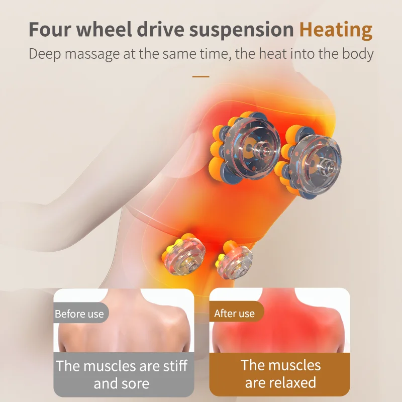 Вибромассажер автомобильная подушка Массажер электрический валик для массажа
