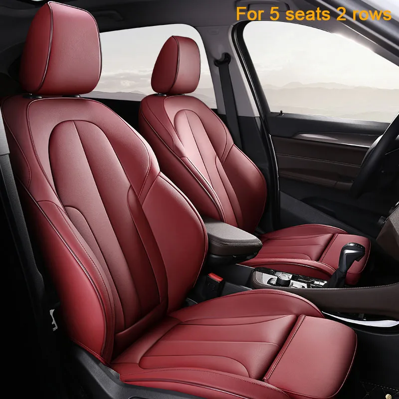 Red wine FUZHKAQI кожаные чехлы для сидений автомобиля на заказ для LEXUS IS IS200 IS250 IS300 IS350 LS LS350 LS500 LS460 LS600h чехлы для сидений автомобилей - Название цвета: Red wine