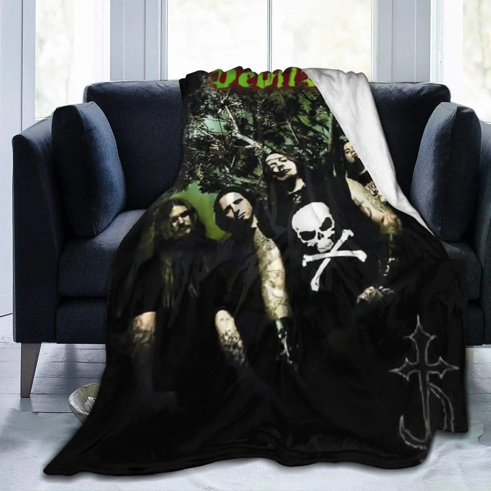 

Devildriver-Manta de cama para sofá/sala de estar, mantas cálidas de felpa para adultos o niños, Invierno