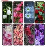 rose peony flower silicone cover for apple iphone 13 12 mini 11 pro xs max xr x 8 7 plus 6 se phone case
