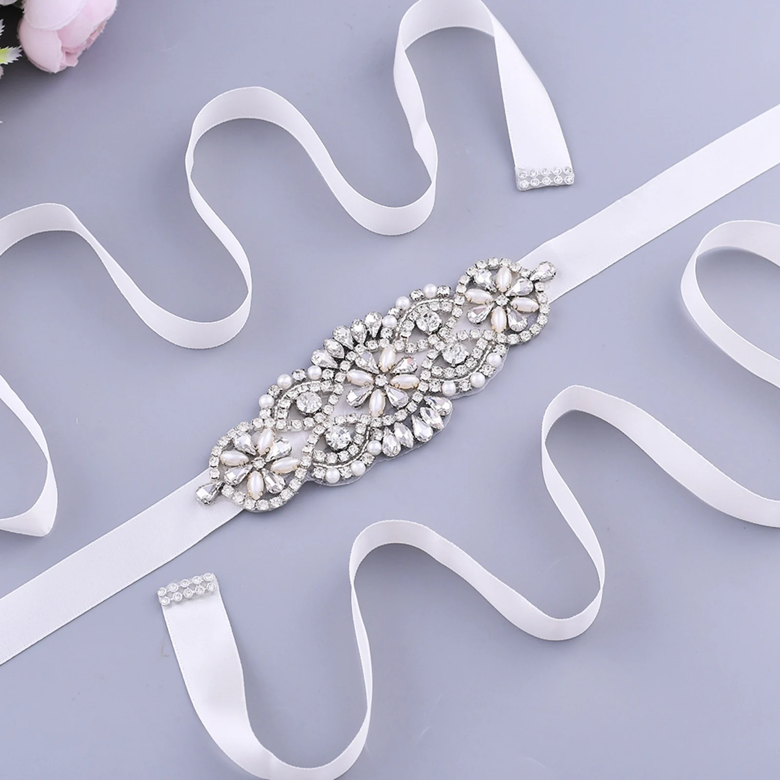 S76 Ручной Работы Стразы свадебные пояса для малышек Подружка невесты платье