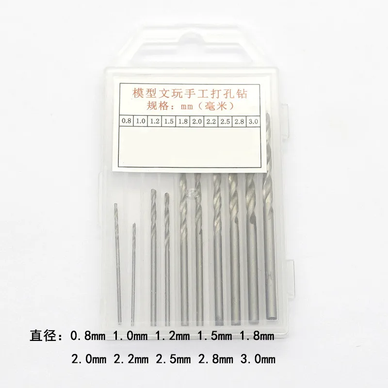 

11PCS/Set Hand Twist Drill Manual Punch DIY Tools For Woodworking Mini Bit 0.5mm-3mm