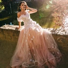 Элегантное платье для выпускного вечера с открытыми плечами сердечком Кристаллы из бисера A-силуэт аппликация перья Многослойные пышные тюлевые вечерние платья