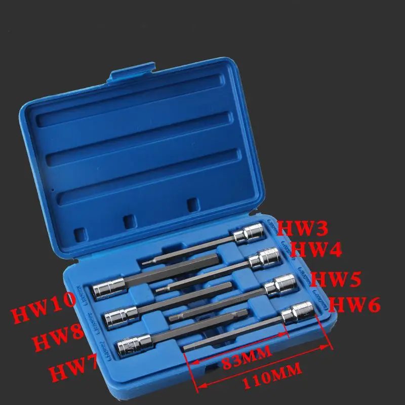 7 шт. Звездные сверхдлинные торцевые головки Torx 3/8 дюйма H3 H4 H5 H6 H7 H8 H10 набор гаек