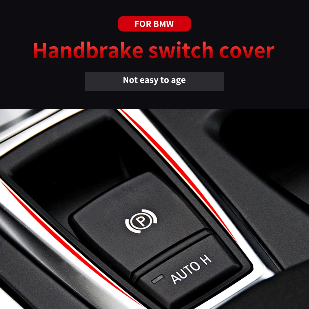 

Parking brake switch P button cover tsickers For BMW E70 E71 X5 X6 black plastic parking handbrake electronic P case cap model