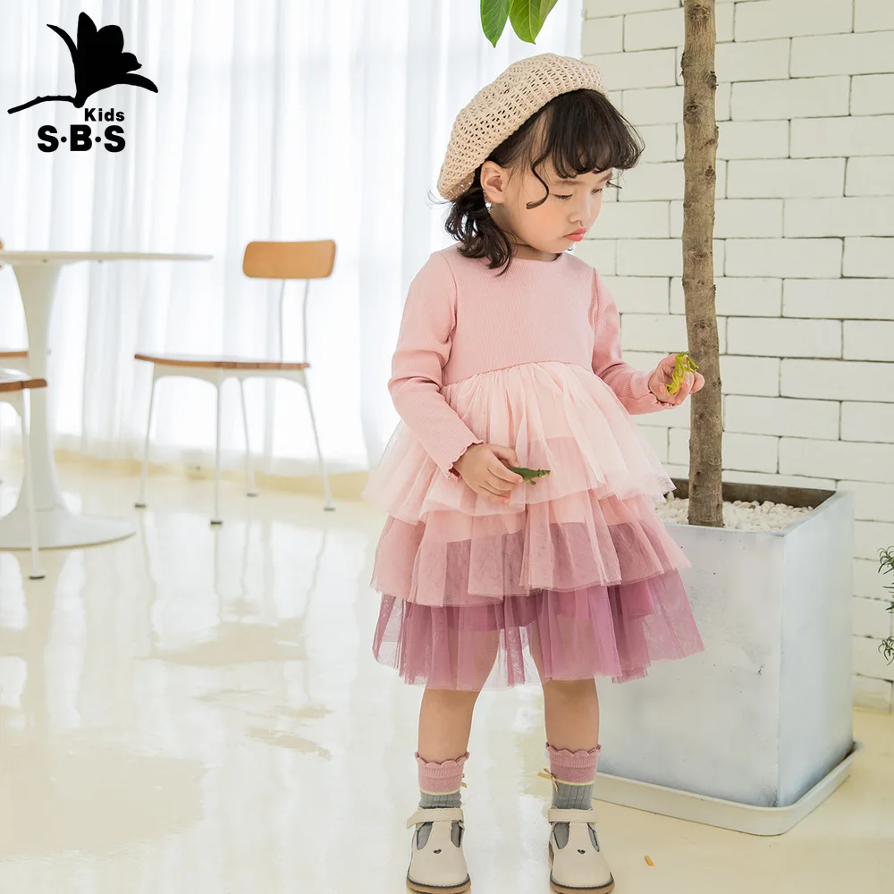 

2019 New Arrival Long Sleeves Dress Children Clothes for Girls Casual Dress Cotton Layered Dress Kids Dresses for Girls