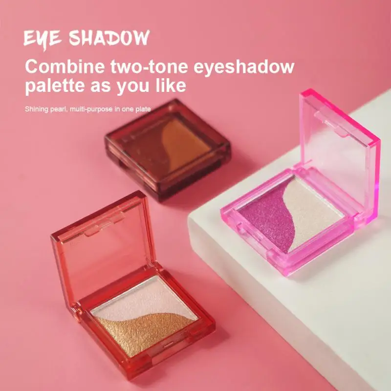 Двухцветные матовые тени для век DNM с кистью перламутровые блестящие не