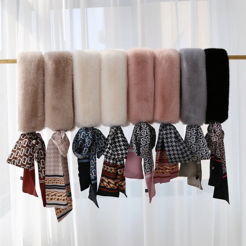 

Luxury Brand Autumn Fashion Soft Women Faux Rabbit Fur Collar Scarf Plush Neck Warmer Winter Shawl Wrap Girl Children Muffler