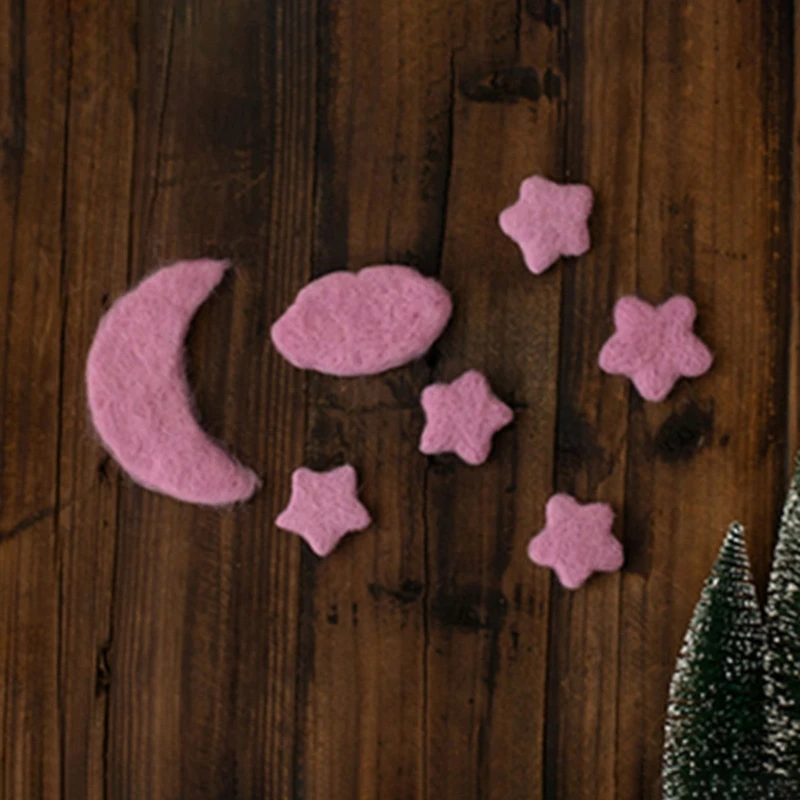 

7Pcs/Set DIY Handmade Baby Wool Felt Stars Moon Cloud Home Party Decorations Newborn Photo Shooting Photography Props