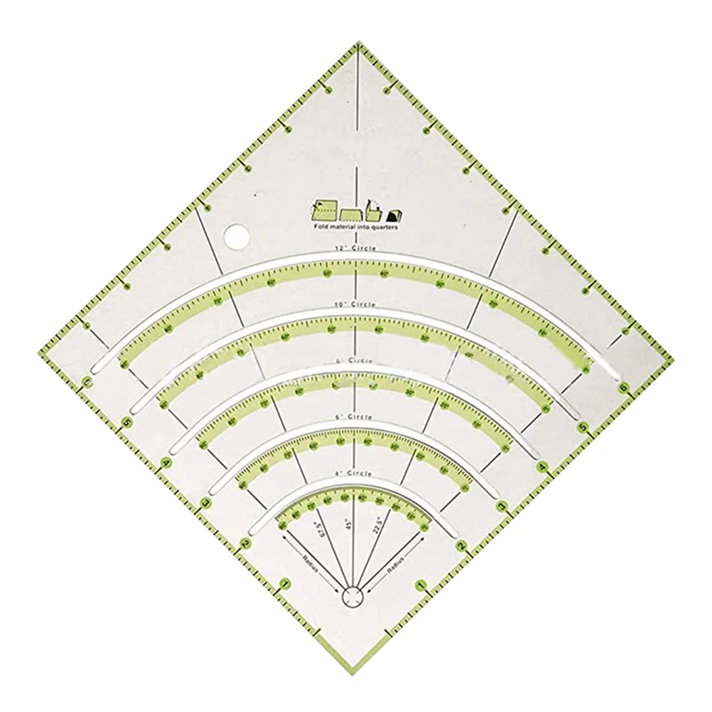

Multifunctional Arcs Fan Quilt Circle Cutter Ruler Sewing Tools Home DIY Plastic Ruler Cutting Patchwork Ruler Sewing Craft Tool